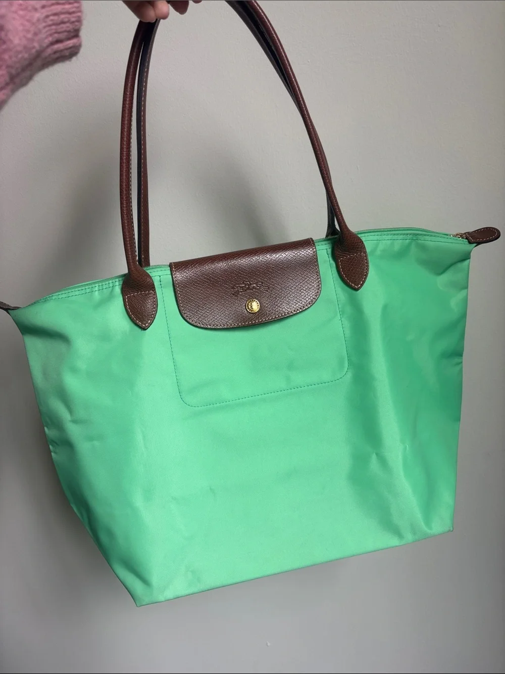 Longchamp Le Pliage Large Nylon Tote in Pistachio - Picture 8 of 13